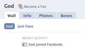 God now on Facebook